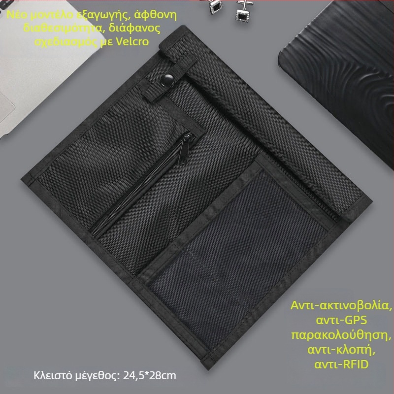 Τσάντα για φορητό με RFID προστασία και προστασία σήματος, διπλού επιπέδου αντικλοπής, εσωτερική νανο-επικάλυψη, Oxford ύφασμα