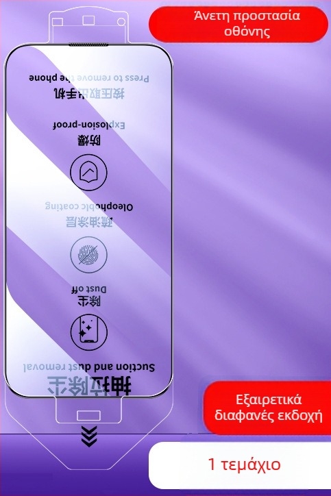 Προστατευτικό οθόνης για iPhone 13 Pro Max από tempered γυαλί, μπροστινή μεμβράνη, HD, αντι-δακτυλικά αποτυπώματα, πλήρης οθόνη