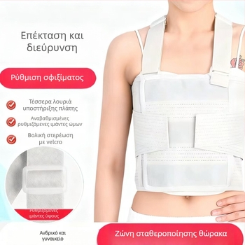 Ζώνη σταθεροποίησης κατά κάταγμα πλευρού και αποκατάσταση μετά από εγχείρηση θώρακα ή καρδιάς, στήριξη θωρακικής σπονδυλικής στήλης, νάρθηκας διόρθωσης βαλγού, προστατευτικό μέσης