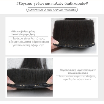Topper από φυσικά μαλλιά για γυναίκες, αόρατο χωρίς ραφές περούκα, ενιαίο ένθετο κορυφής, ίσιο μήκος 30–70 εκ
