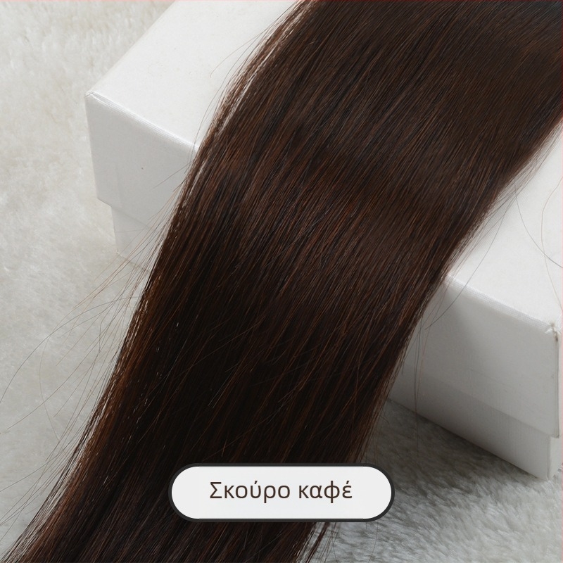 Topper από φυσικά μαλλιά για γυναίκες, αόρατο χωρίς ραφές περούκα, ενιαίο ένθετο κορυφής, ίσιο μήκος 30–70 εκ
