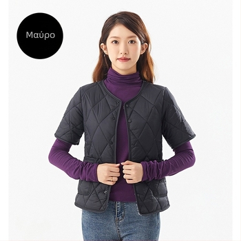 Γυναικείο οικιακό γιλέκο με γέμισμα Silk-Cotton, Chenille ύφασμα, περιεκτικότητα σε Spandex, γιακά polo, χωρίς μανίκια, μεσαίας πυκνότητας