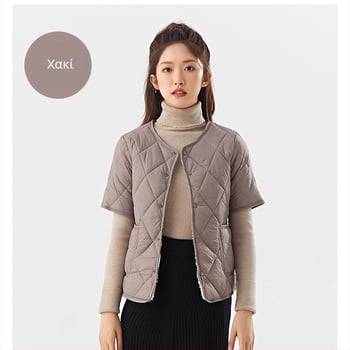 Γυναικείο οικιακό γιλέκο με γέμισμα Silk-Cotton, Chenille ύφασμα, περιεκτικότητα σε Spandex, γιακά polo, χωρίς μανίκια, μεσαίας πυκνότητας