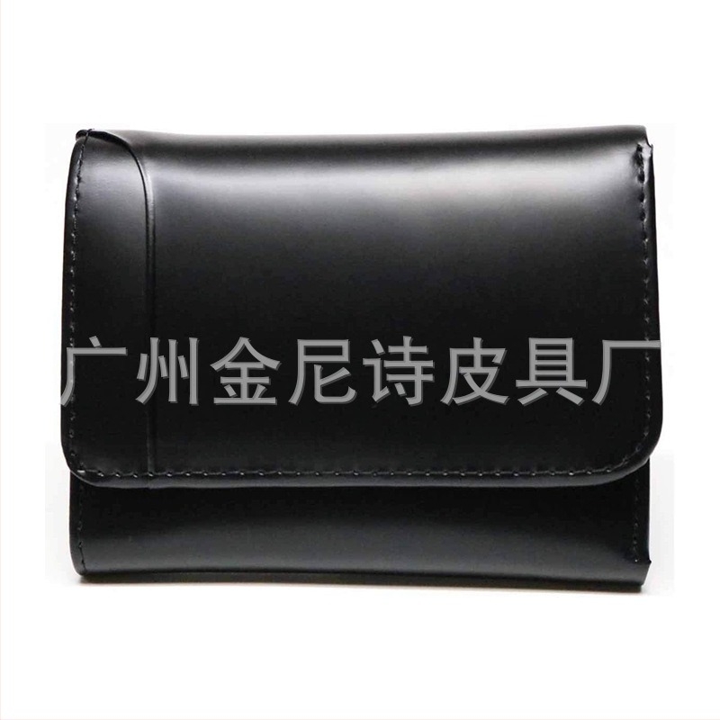 Ανδρικό πορτοφόλι από γνήσιο δέρμα, τρίπτυχο δίπλωμα με κούμπωμα, θήκες για κάρτες και κέρματα, αστικός μινιμαλισμός