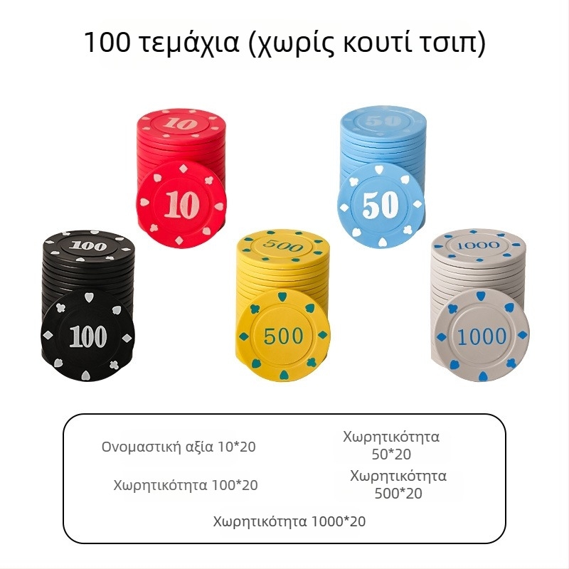 Τσιπ για Mahjong και αίθουσες παιχνιδιών - Τέξας Hold'em πιόνια πόκερ, PS πλαστικό, μάρκα Bairuo, κωδικός 222, προέλευση Ningbo, Zhejiang