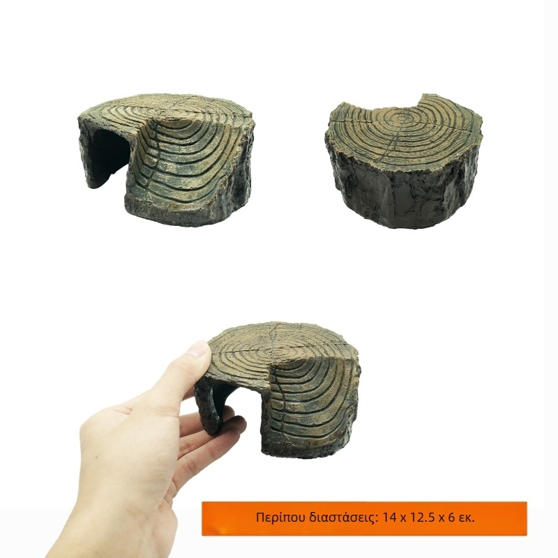 Πλατφόρμα ηλιοθεραπείας χελώνας με επιπλέον νησί – ρητίνη διακόσμησης για ενυδρείο, διακόσμηση ξηρού τοπίου, βελτίωση χωρικής αντίληψης