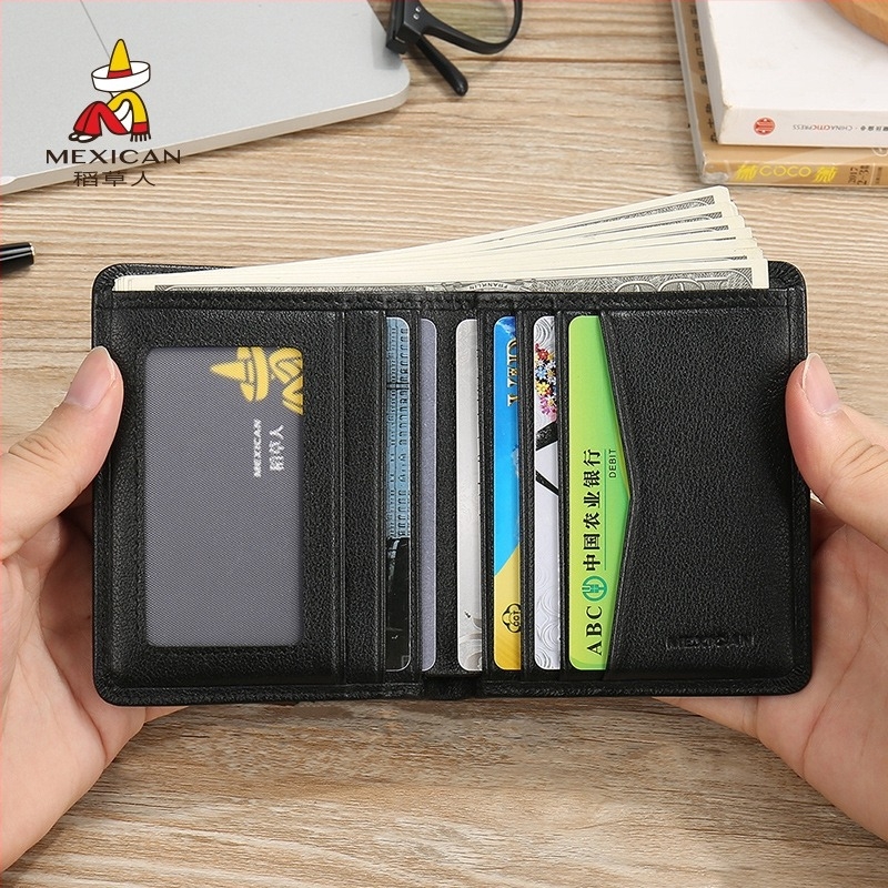 Ανδρικό πορτοφόλι PU δέρμα, 1 πτυχή, αστικός μινιμαλιστικός στυλ, κατακόρυφος σχεδιασμός με θήκες καρτών και κλιπ χαρτονομισμάτων για καθημερινή χρήση