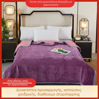 Κρυστάλλινο βελούδο με γέμισμα πολυεστέρα, πλένεται στο πλυντήριο, παχύ, πολλαπλών χρήσεων αντιολισθητικό τατάμι quilted χαλάκι