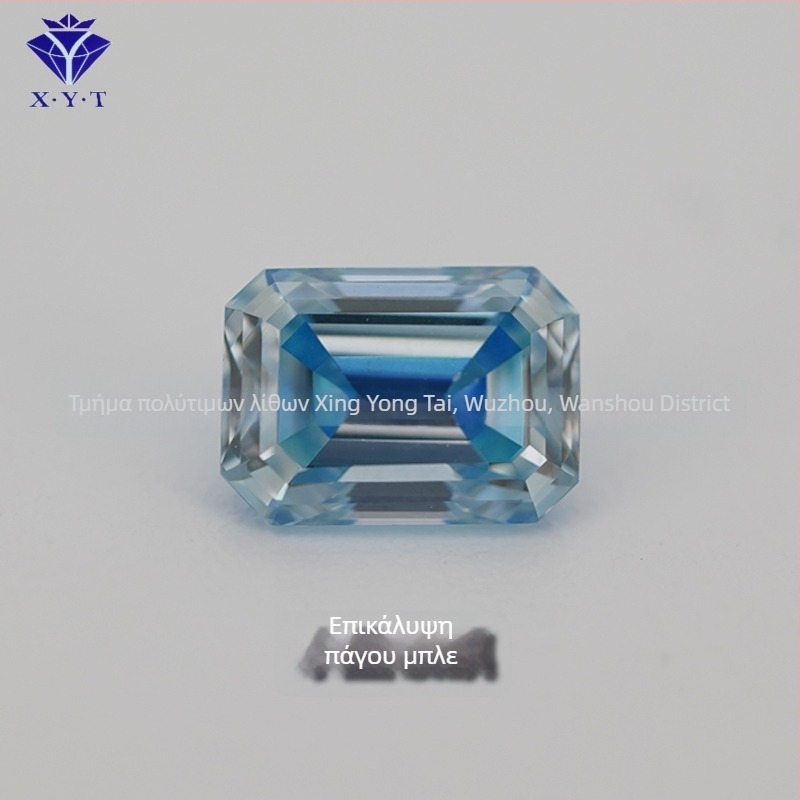 Xing Yong Tai Moissanite emerald-cut ορθογώνιος ελεύθερος λίθος, διαύγεια VVS, γυαλισμένος, τεχνητός πολύτιμος λίθος