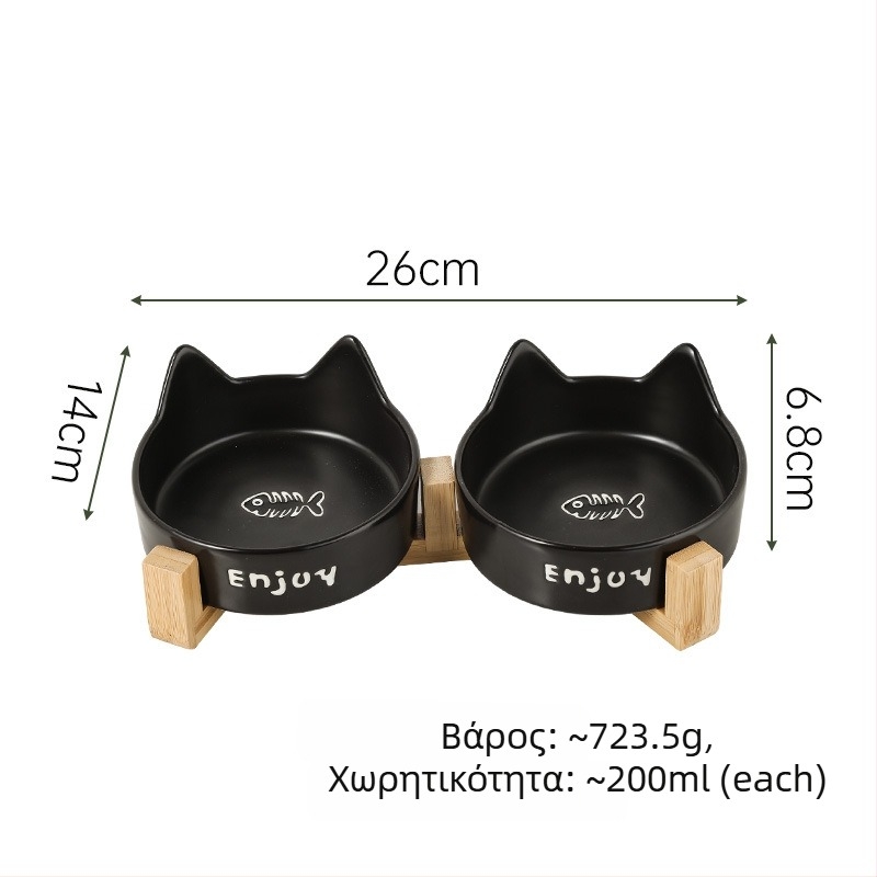 Κεραμικό μπολ φαγητού και νερού για γάτες με σχέδιο κατά της ανατροπής, μπολ γάτας ιδιωτικής μάρκας