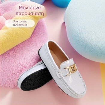 Παιδικά δερμάτινα loafers σε κορεατικό στυλ για χορό — διπλό επάνω από βοδινό δέρμα, καουτσούκ σόλα, PU πάτος, χειροποίητη ραφή, αναπνεύσιμος σχεδιασμός