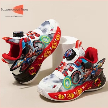 Miracle Tide Nezha Παιδικά αθλητικά παπούτσια για αγόρια, 2026 Άνοιξη–Φθινόπωρο, ελαφριά, διαπνέοντα, με καρτούν μοτίβο