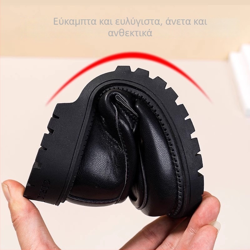 Κοριτσίστικα δερμάτινα loafers – στυλ πριγκίπισσας, αντιολισθητική σόλα; PU επάνω μέρος, δερμάτινο εσωτερικό, EVA πάτος, καουτσούκ σόλα