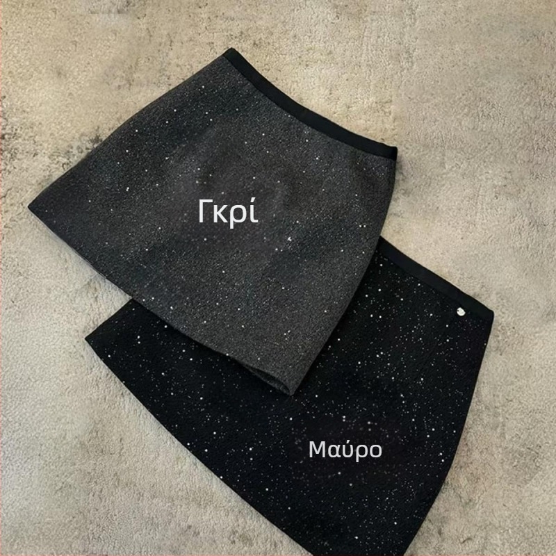 Φούστα Α-γραμμής σε κορεατικό στυλ από σπάντεξ με μικροελαστικότητα, κοντό μήκος, για ενήλικες γυναίκες, καλοκαίρι 2024