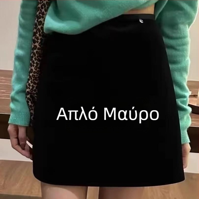 Φούστα Α-γραμμής σε κορεατικό στυλ από σπάντεξ με μικροελαστικότητα, κοντό μήκος, για ενήλικες γυναίκες, καλοκαίρι 2024