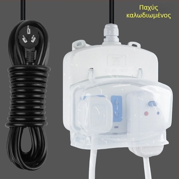 Εξωτερικός αδιάβροχος διανομέας ρεύματος μπάνιου με κάλυμμα προστασίας και πρίζα για θερμαντήρα νερού και έξυπνο καπάκι τουαλέτας (Μάρκα: Resistant to cattle; Μετατροπή: Ναι)