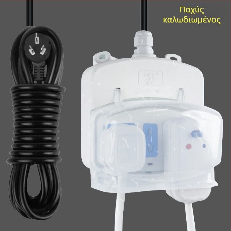 Εξωτερικός αδιάβροχος διανομέας ρεύματος μπάνιου με κάλυμμα προστασίας και πρίζα για θερμαντήρα νερού και έξυπνο καπάκι τουαλέτας (Μάρκα: Resistant to cattle; Μετατροπή: Ναι)