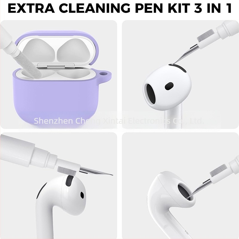 Σιλικονούς προστατευτική θήκη AirPods 4 με καθαριστικό στυλό