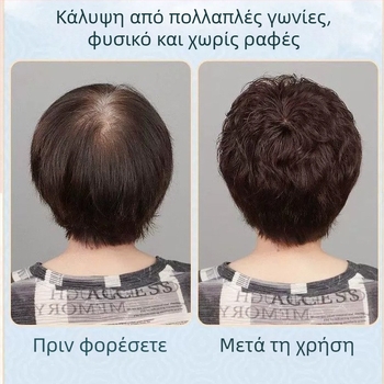 Topper μαλλιών για γυναίκες, κοντό σγουρό στυλ, κομμάτι όγκου, ίνες υψηλής θερμοκρασίας ανθεκτικές, μηχανισμός σύνδεσης