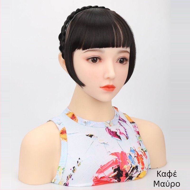 Mei Rui YG3318 hairband με Fishbone πλέξη και bangs, καλώδιο υψηλής θερμοκρασίας, ρεαλιστικά χοντρά bangs