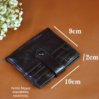 Ανδρικό πορτοφόλι από γνήσιο δέρμα, πρώτη στρώση βοοειδούς δέρματος, επένδυση βοοειδούς δέρματος, κυκλοφόρησε το χειμώνα 2024