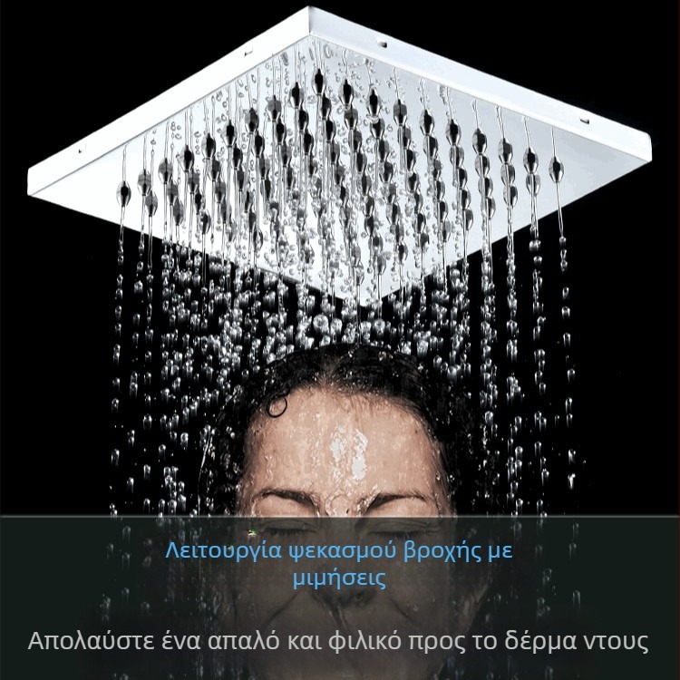 Σετ κεφαλής ντους από ορειχάλκο-ανοξείδωτο ατσάλι, κορυφαίο ψεκασμό, λειτουργία βροχής, χειροκίνητη περιστροφή, Μοντέλο 016