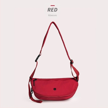 Τσάντα crossbody με αστικό στυλ απλότητας, από ύφασμα Oxford, κλείσιμο με φερμουάρ, επένδυση πολυεστέρα, εσωτερικό θήκη με φερμουάρ και δεύτερη θήκη με φερμουάρ