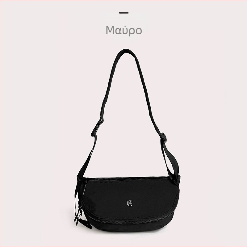 Τσάντα crossbody με αστικό στυλ απλότητας, από ύφασμα Oxford, κλείσιμο με φερμουάρ, επένδυση πολυεστέρα, εσωτερικό θήκη με φερμουάρ και δεύτερη θήκη με φερμουάρ