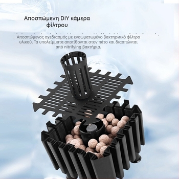 Ακουαριουμ αντλία οξυγόνου με ενσωματωμένο φίλτρο, πλαστική κατασκευή, κατάλληλη για γλυκού νερού και αλμυρού νερού