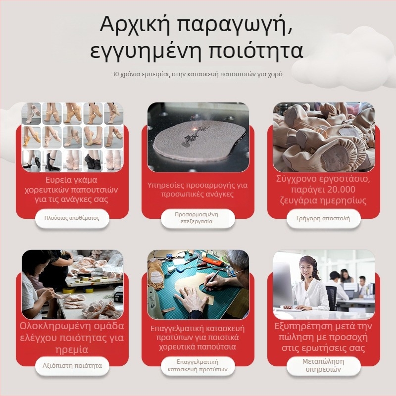 Μπαλέτικά παπούτσια με κορδόνια για χορό, πάνω μέρος από καμβά, δερμάτινη σόλα, αναπνέουν και ελαφριά, για παιδιά