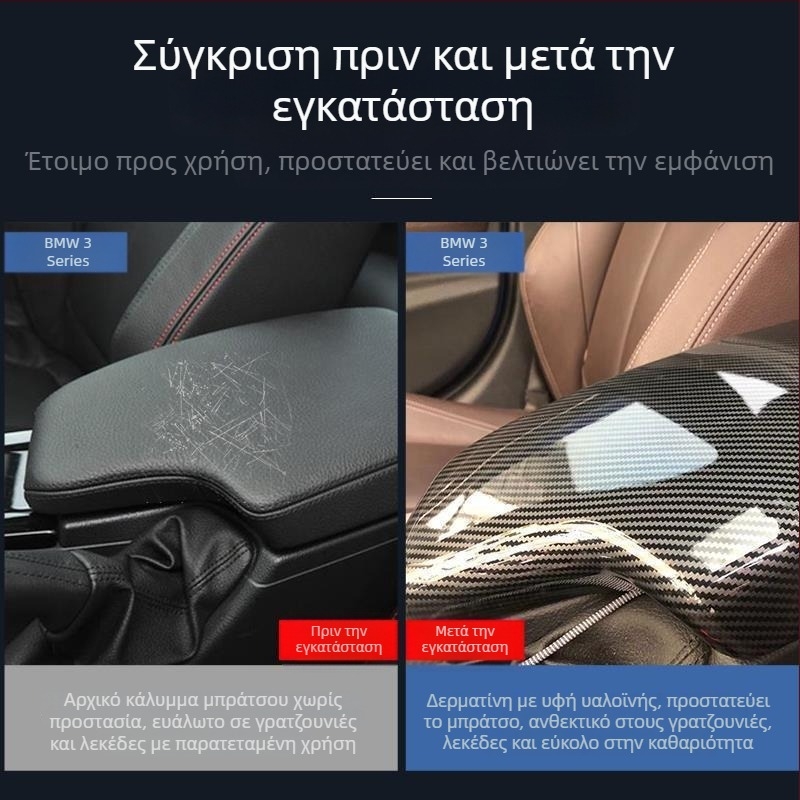 Kinracdine Πλαστικό Κάλυμμα προστασίας υποβραχιόνιου για BMW – Συμβατό με σειρές 3, 5, 7 και μοντέλα X1, X3, X5 – Διακοσμητικό κάλυμμα κεντρικού χώρου αποθήκευσης