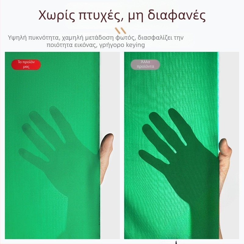 Ύφασμα φόντου πράσινου χρώματος για χρωματικό κλείσιμο, παχύτερο επαγγελματικό φόντο με στήριγμα για ζωντανές μεταδόσεις