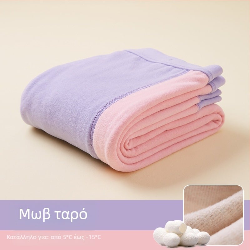 Unisex παιδικά ζεστά παντελόνια για φθινόπωρο-χειμώνα, φλις εσωτερική επένδυση, ψηλή μέση, μείγμα βαμβακερών 41,8%.