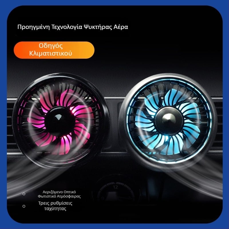 Αυτοκινητικός ηλεκτρικός ανεμιστήρας 12V/24V, μοντέλο F101, 5W, ABS + πλακέτα κυκλώματος