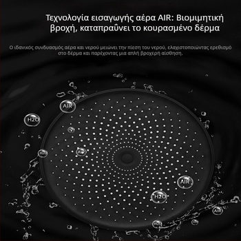 Diphen κεφαλή ντους χειρός με λειτουργίες βροχής, μασάζ και ψεκασμού; ABS σώμα, τοίχο εγκατάσταση, μοντέλο Button Gypsophila handheld