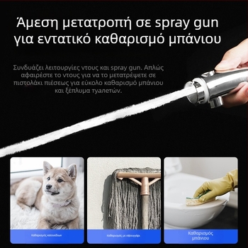 Ντους πιστόλι με τρία προγράμματα, ηλεκτροπλατιζόμενο ABS, μοντέλο XCC12, άμεση εγκατάσταση, λειτουργίες: ψέκασμα, μασάζ, βροχή