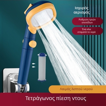 Κεφαλή ντους τετράγωνη, φορητή χειροκίνητη, με πίεση, λειτουργία βροχής – ABS, μοντέλο BNL-F02, σύνδεση με βίδες, 0–80°C, 0,03 MPa