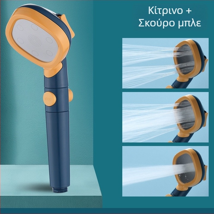 Κεφαλή ντους τετράγωνη, φορητή χειροκίνητη, με πίεση, λειτουργία βροχής – ABS, μοντέλο BNL-F02, σύνδεση με βίδες, 0–80°C, 0,03 MPa
