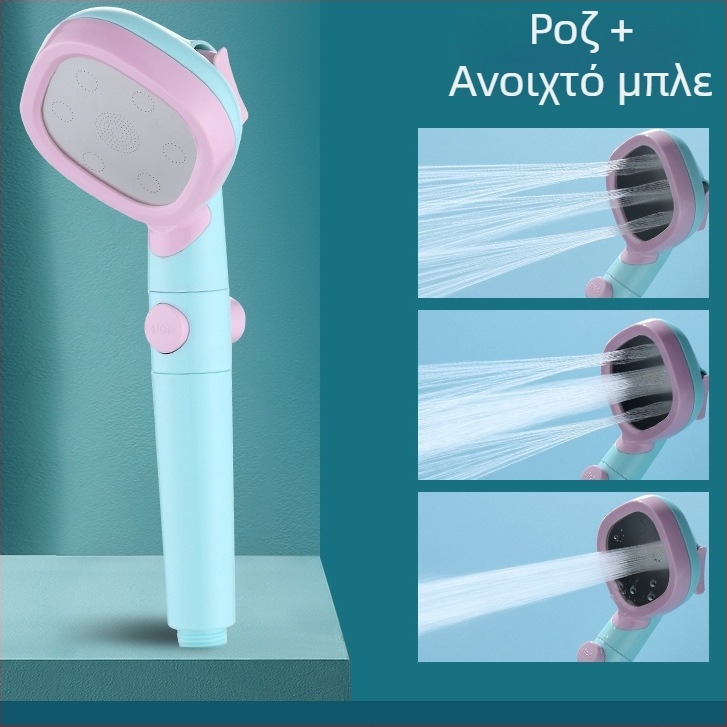Κεφαλή ντους τετράγωνη, φορητή χειροκίνητη, με πίεση, λειτουργία βροχής – ABS, μοντέλο BNL-F02, σύνδεση με βίδες, 0–80°C, 0,03 MPa