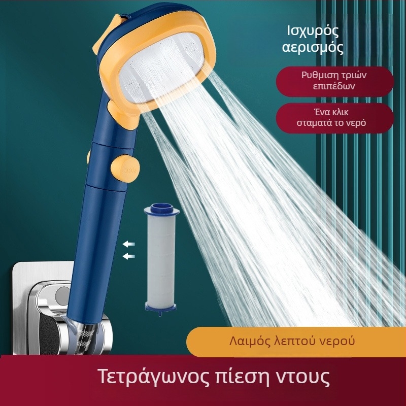 Κεφαλή ντους τετράγωνη, φορητή χειροκίνητη, με πίεση, λειτουργία βροχής – ABS, μοντέλο BNL-F02, σύνδεση με βίδες, 0–80°C, 0,03 MPa