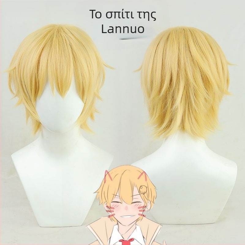 Watson Amelia Vtuber cosplay περούκα, θερμοανθεκτικό σύρμα υψηλής θερμοκρασίας, μεσαίο-μακρύ μήκος, δεν κατάλληλη για βαφή με ζεστή βαφή