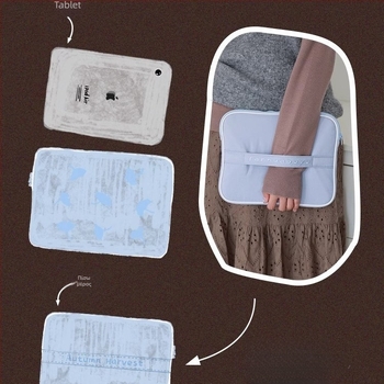 Υπερ-ελαφριά τσάντα αποθήκευσης tablet και φορητού υπολογιστή, εξωτερικό ύφασμα, σχέδιο τοπίου, εσωτερική επένδυση από ύφασμα, unisex, Άνοιξη 2025