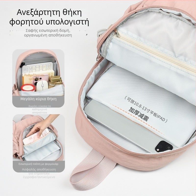 Γυναικεία τσάντα tablet για υπαίθρια ταξίδια, ελαφριά, αδιάβροχο νάιλον, με χιαστούς ιμάντες για iPad