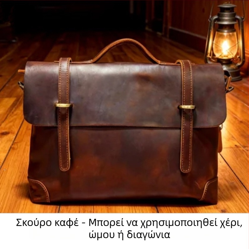 Επαγγελματικό χαρτοφυλάκιο από γνήσιο δέρμα – κορυφαίο δέρμα βοδινού, ανθεκτικό στη φθορά, προστασία από κλοπή (για επαγγελματικά ταξίδια)