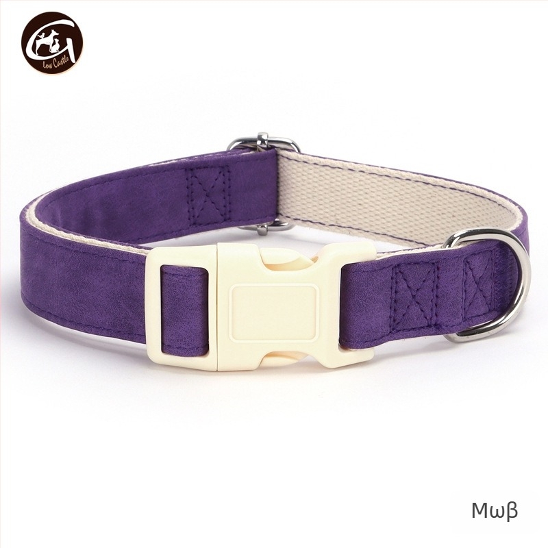 Σετ κολάρου και λουριού για σκύλους από δέρμα, ρυθμιζόμενο, μάρκα Glow Castle / Flash Castle