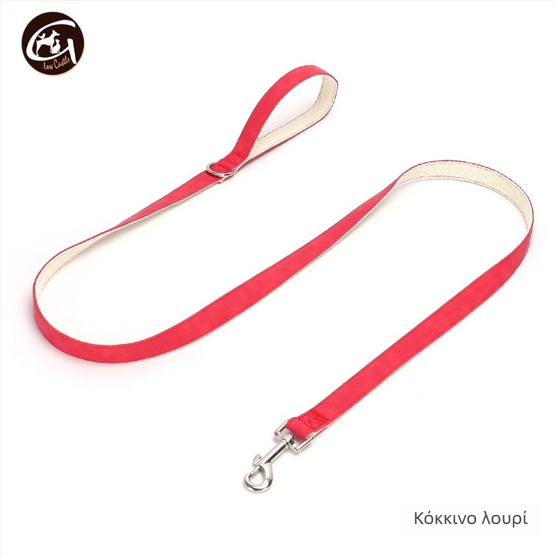 Σετ κολάρου και λουριού για σκύλους από δέρμα, ρυθμιζόμενο, μάρκα Glow Castle / Flash Castle