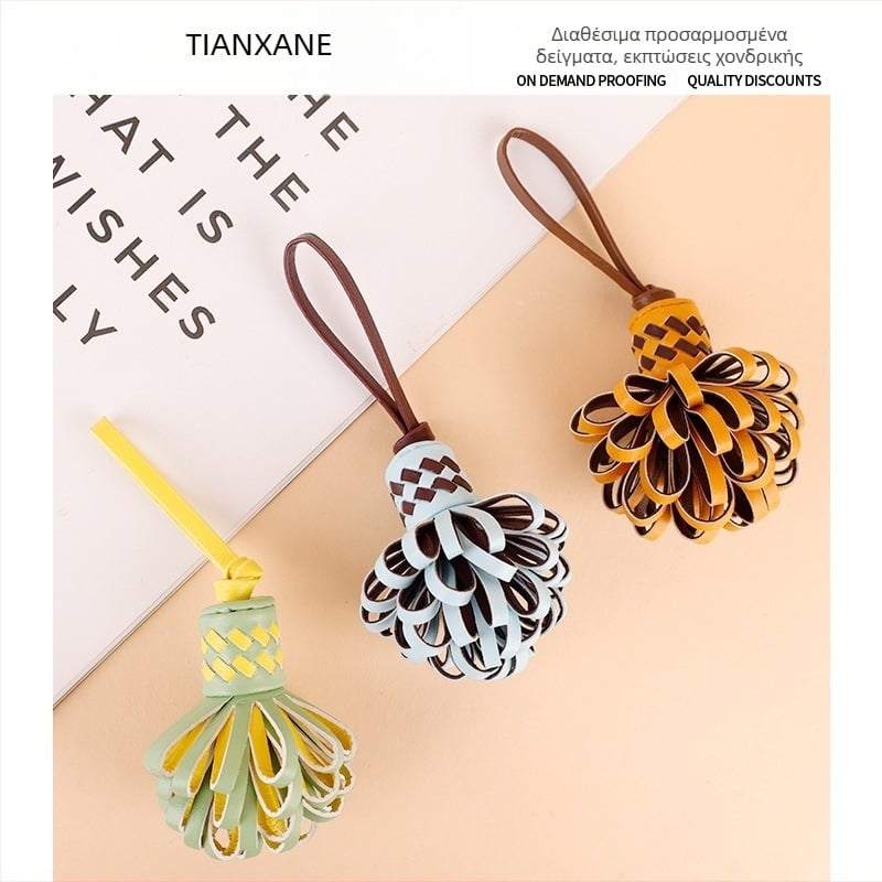 Κρεμαστό για τσάντες από PU δέρμα με φλοράλ μοτίβο, αστικός μινιμαλισμός, φθινοπωρινή κυκλοφορία 2025