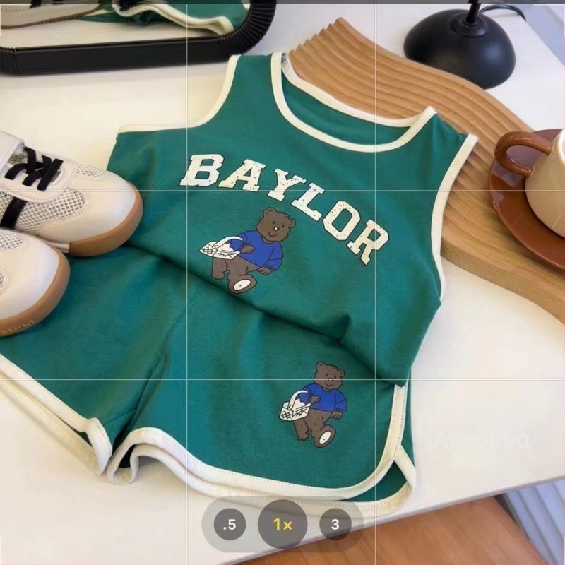 Παιδικό σετ δύο τεμαχίων με γιλέκο χωρίς μανίκια, κορεατικού στυλ, καλοκαιρινό casual, βαμβάκι 91–95%