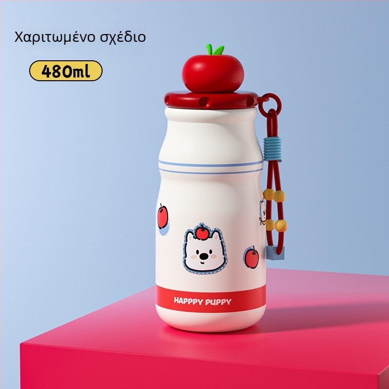 Απομονωμένο ποτήρι με καλαμάκι και φίλτρο τσαγιού – εσωτερικό 316 ανοξείδωτο χάλυβα, εξωτερικό 304 ανοξείδωτο χάλυβα, μόνωση 6–12 ωρών