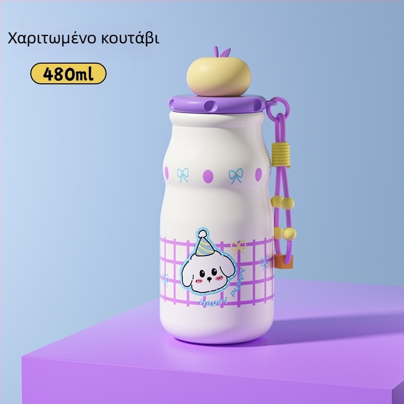 Απομονωμένο ποτήρι με καλαμάκι και φίλτρο τσαγιού – εσωτερικό 316 ανοξείδωτο χάλυβα, εξωτερικό 304 ανοξείδωτο χάλυβα, μόνωση 6–12 ωρών